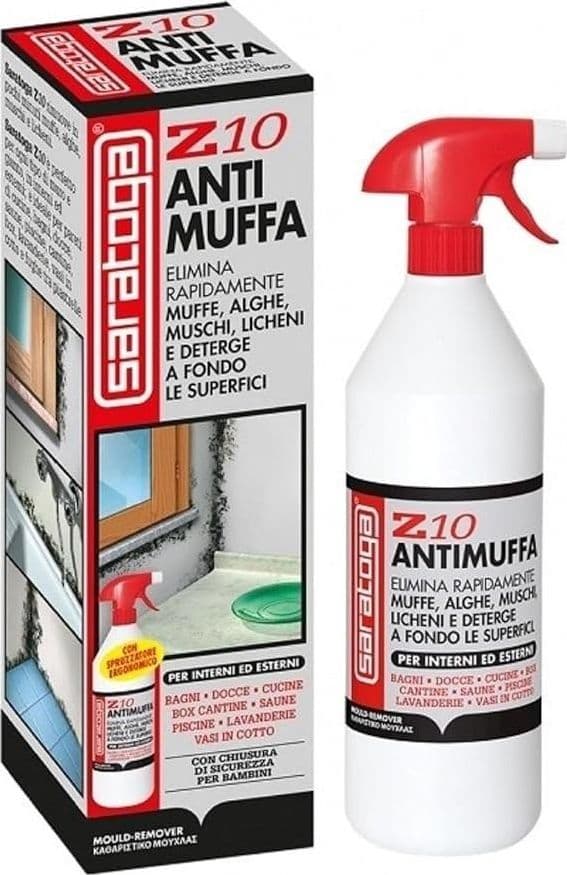 Saratoga Z10, Spray liquido antimuffa per muro. Contro muffe,alghe muschi 1000ml - 2