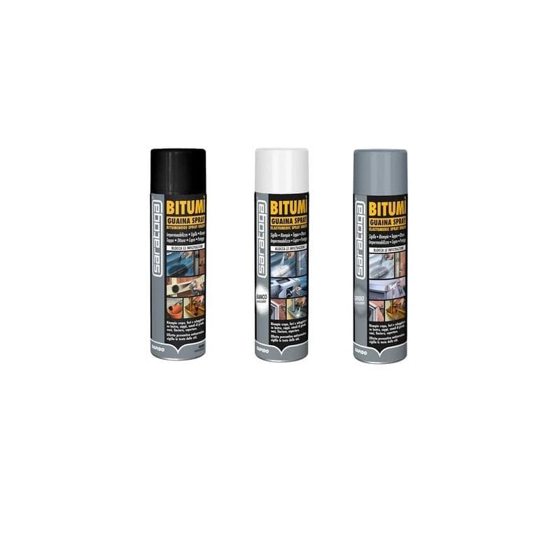SARATOGA BITUMI GUAINA BITUMINOSA SPRAY 500 ML IMPERMEABILIZZA SIGILLANTE BITUME - 3