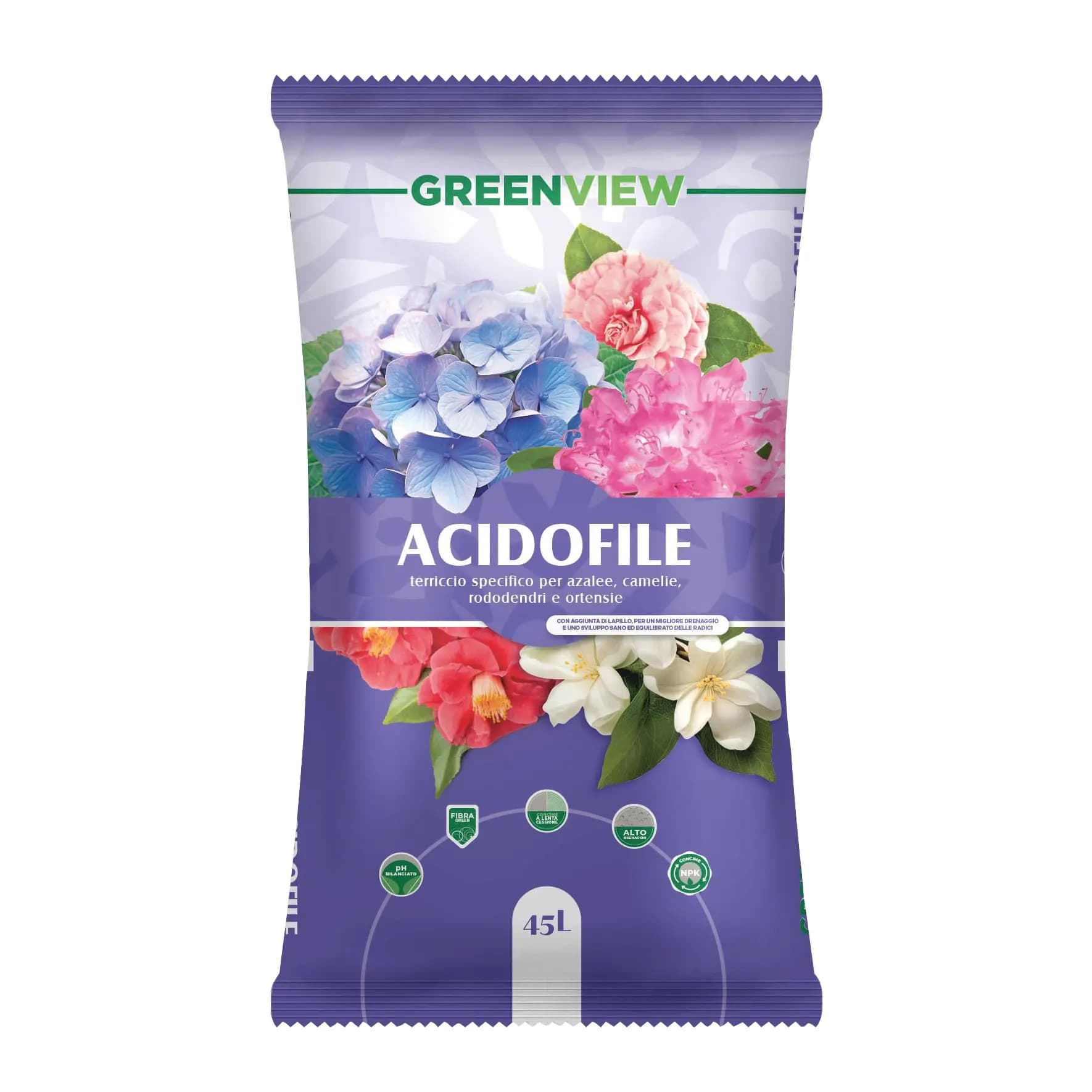 Greenview Terriccio specifico per acidofile 45lt Con aggiunta di lapillo e npk - 2