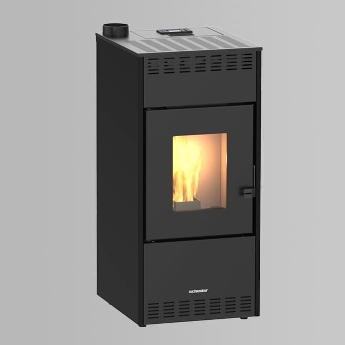 Stufa a pellet 10,2 kW Rhea 10s Schuster Unical Riscaldamento casa ufficio Nera - 3