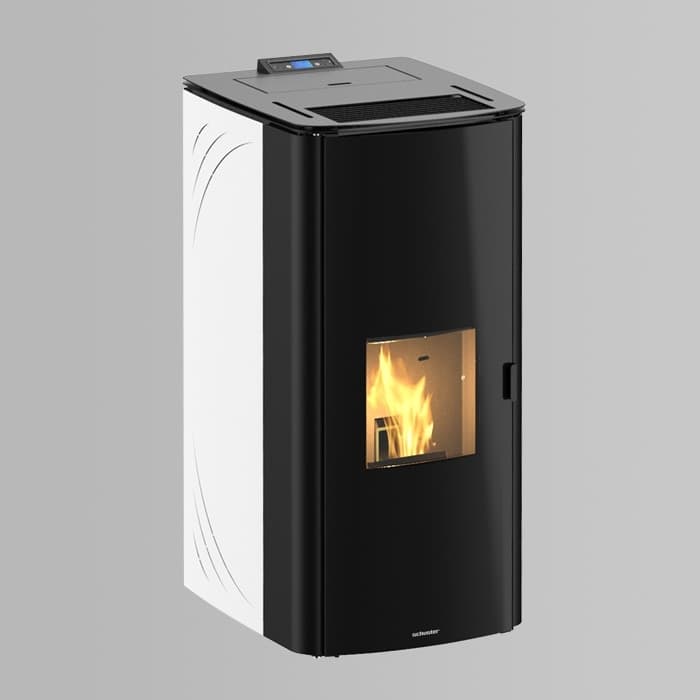 Termo Stufa a pellet 22,8 kw idra24 Schuster Unical Bianca Autopulente 5 Stelle - 3