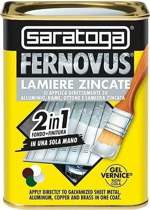 SARATOGA FERNOVUS LAMIERE ZINCATE 2 in 1 Fondo+Finitura In una sola mano ml.750 - 3