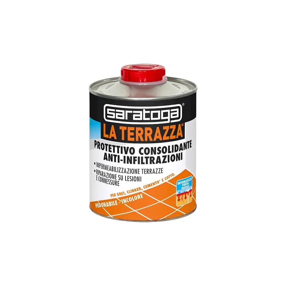 SARATOGA "LA TERRAZZA" salvaterrazza impermeabilizzante trasparente 1LT - 2,5LT - 2