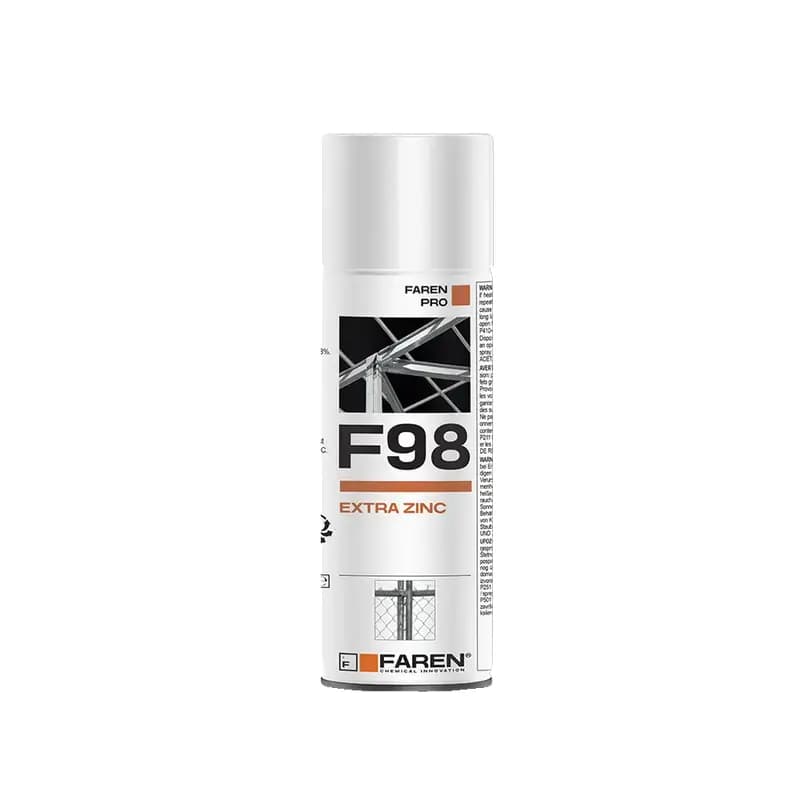 FAREN F98 Professionale ZINCO 98% EXTRA SPRAY 400ml zincante fino a 700° C - 2