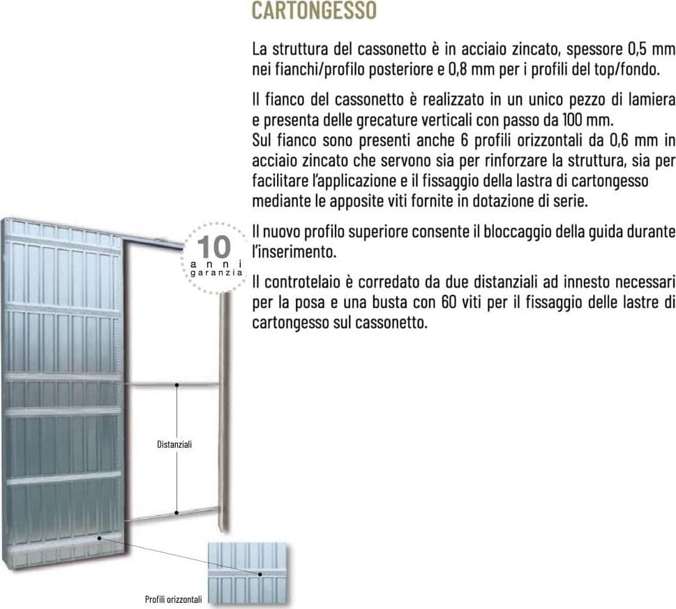 Controtelaio Per Porta Scorrevole SCRIGNO OPENBOX EXDOORTECH CARTONGESSO 700/800 - 3