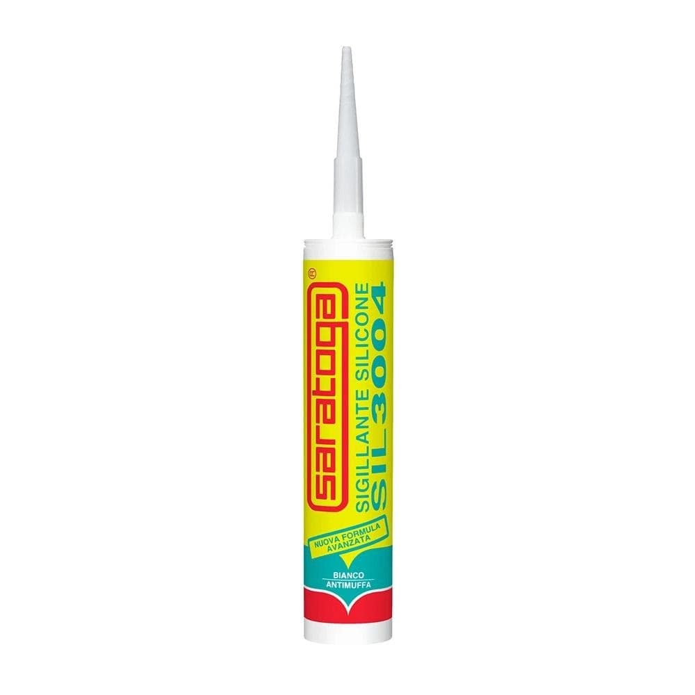 Silicone Sigillante Saratoga SIL 3004 Acetico Antimuffa Trasparente Bianco 280ml - 2