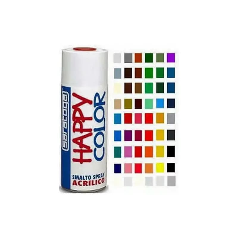 Vernice Spray SARATOGA HAPPY COLOR Acrilica Sovravernicilbile Bomboletta 400 ml. - 12