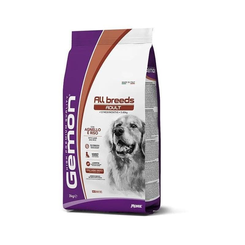 Monge gemon cane medium adult agnello e riso 3 kg crocchette per cani adulti - 2