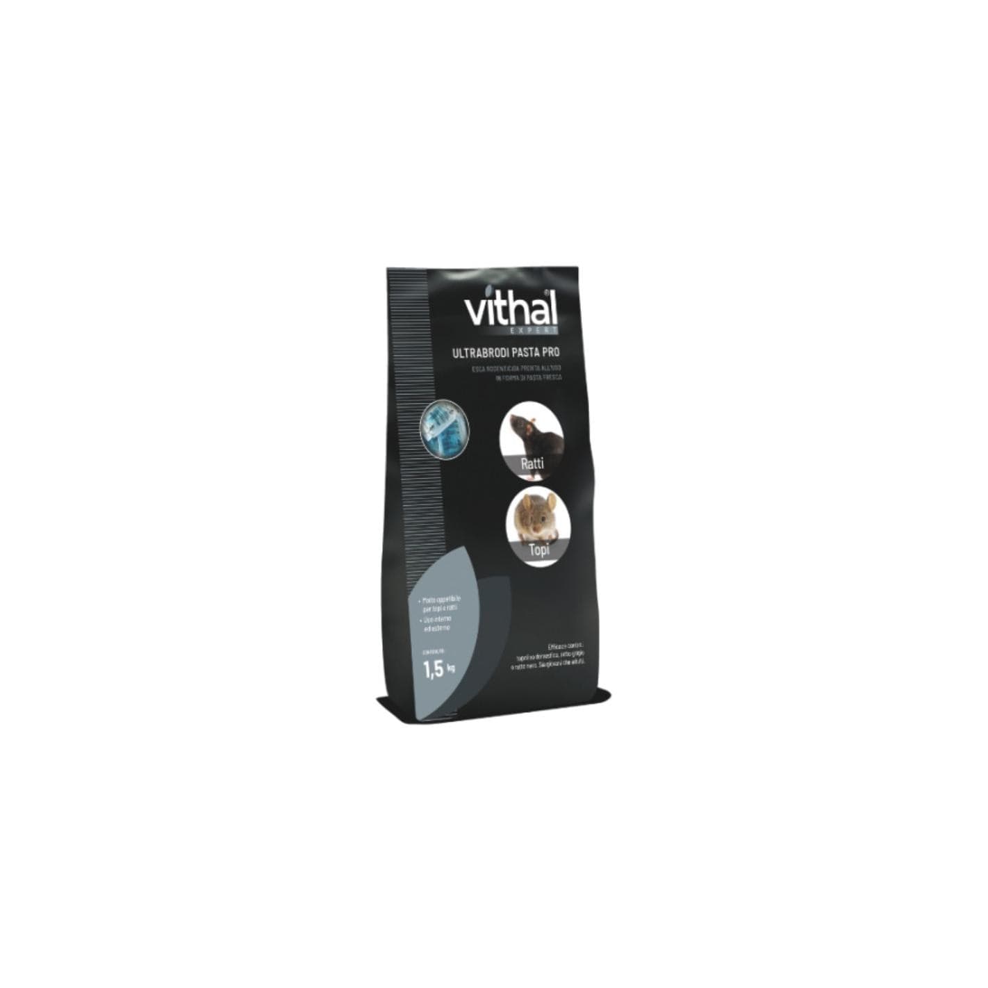 Vithal Expert ultrabrodi forte Pasta KG1,5 Topicida esca veleno per topi e ratti - 2