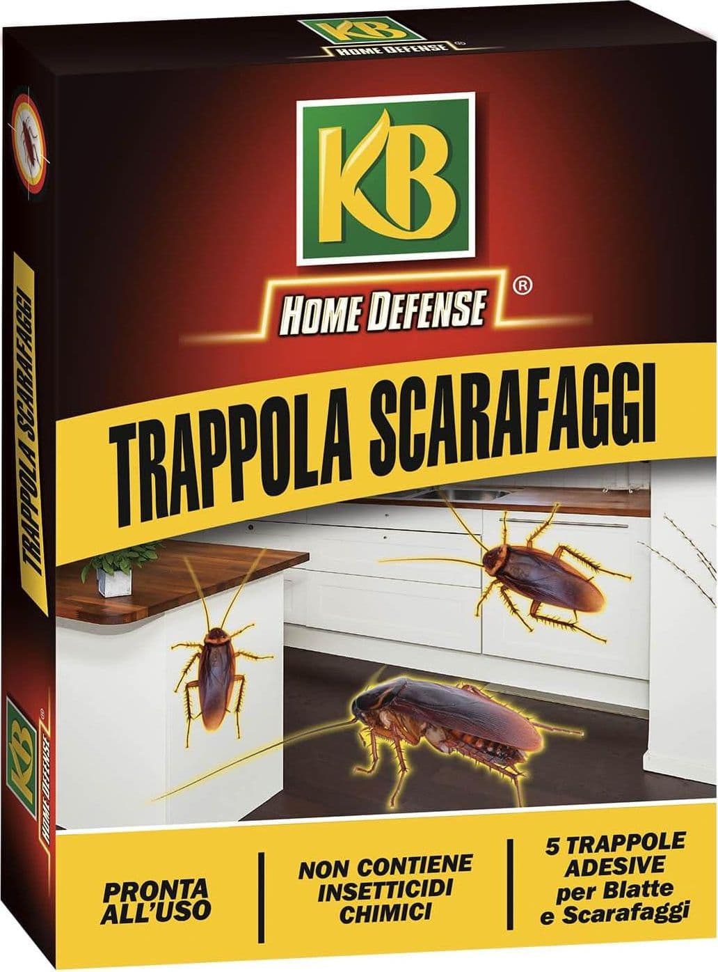 5 TRAPPOLE ADESIVE PER SCARAFAGGI BLATTE NEXA TRAPPOLA CON COLLA KB 5 PEZZI - 7