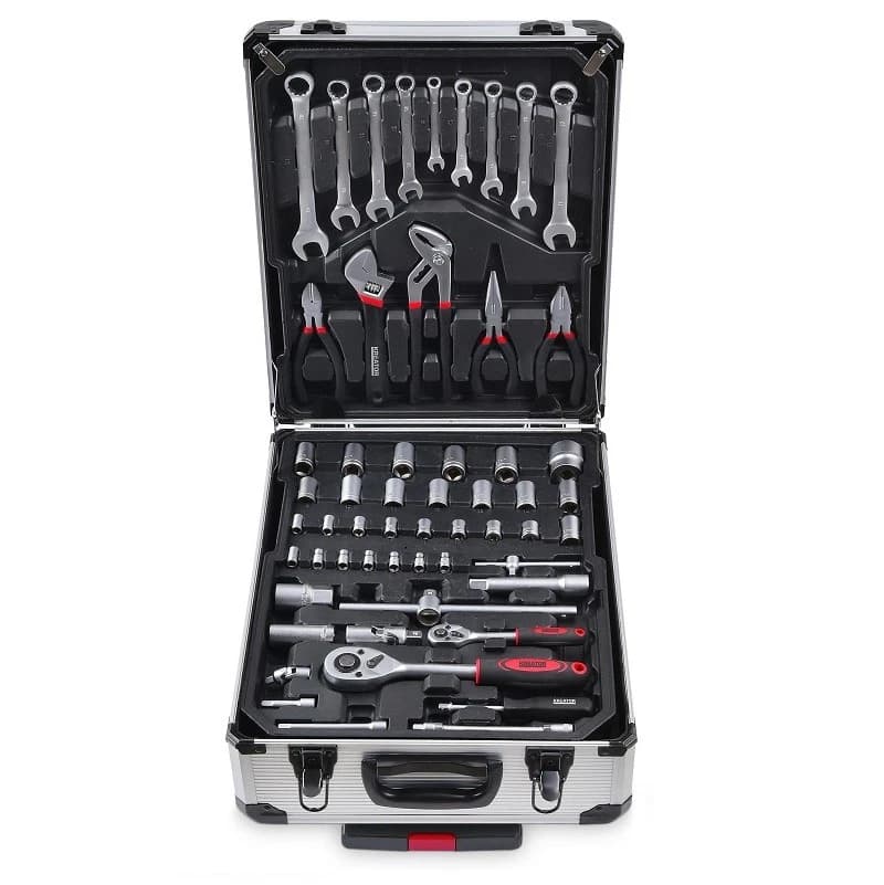 Trolley set attrezzi valigia cassetta porta utensili completa con 253 pezzi - 5