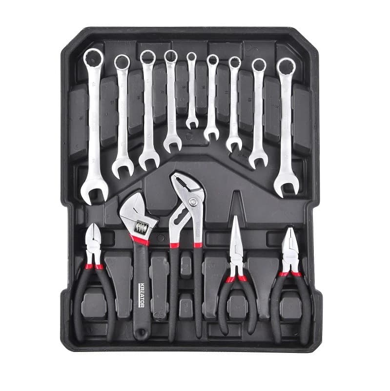 Trolley set attrezzi valigia cassetta porta utensili completa con 253 pezzi - 6
