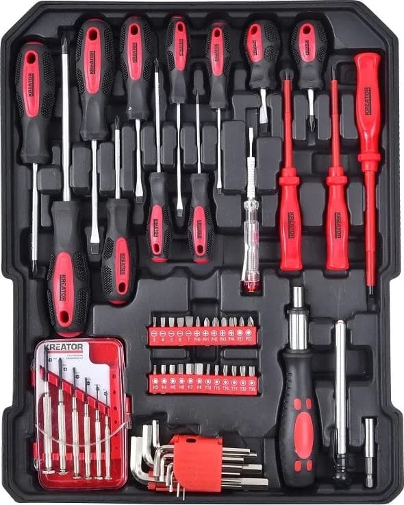 Trolley set attrezzi valigia cassetta porta utensili completa con 253 pezzi - 9