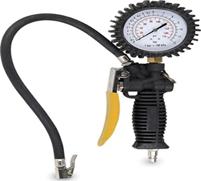 PISTOLA GONFIAGGIO CON MANOMETRO COMPRESSORE ARIA COMPRESSA HIT 119404 - 2