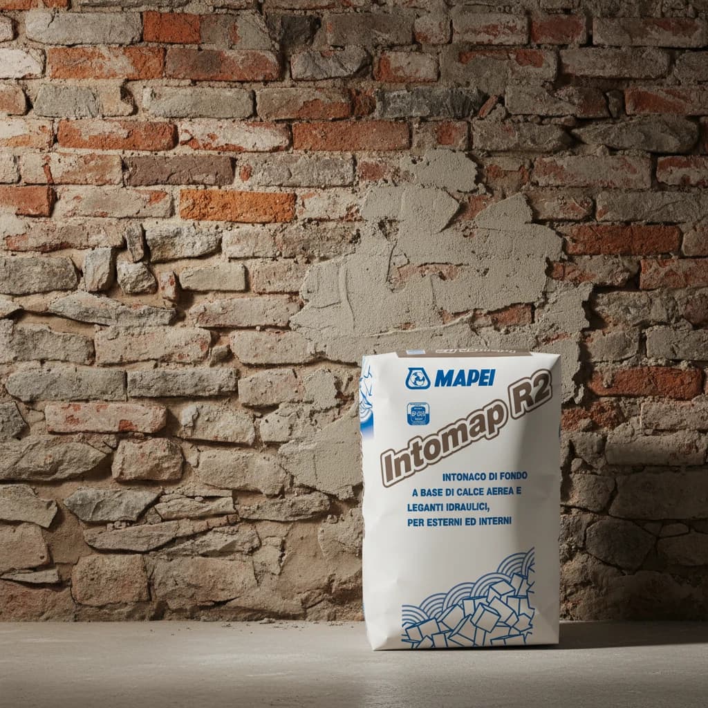 MAPEI INTOMAP R2 FIBRO KG25 INTONACO FIBRO RINFORZATO PER INTERNI ED ESTERNI - 2