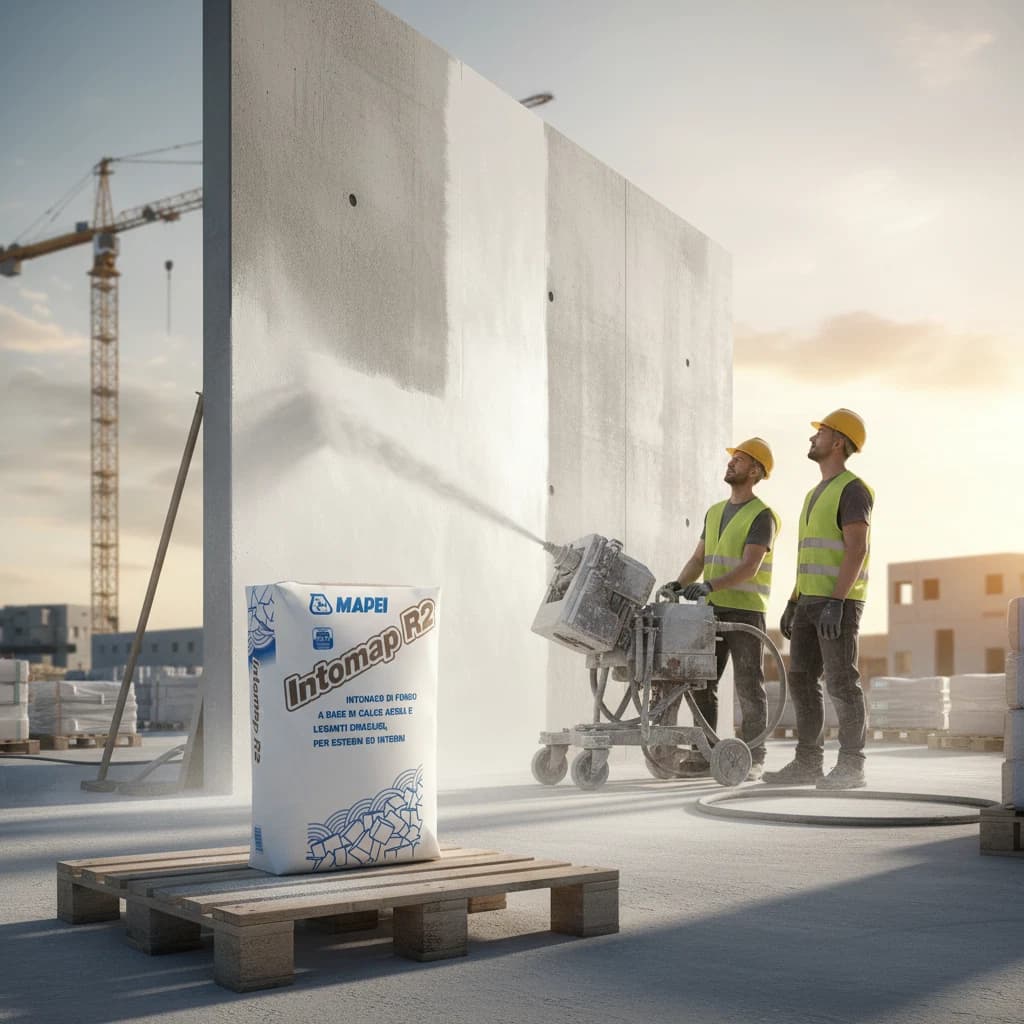 MAPEI INTOMAP R2 FIBRO KG25 INTONACO FIBRO RINFORZATO PER INTERNI ED ESTERNI - 5