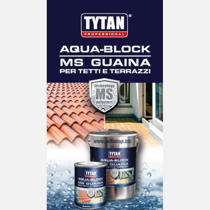 Guaina Liquida ai Polimeri Piscine AQUA-BLOCK MS GUAINA TYTAN Kg1 Bianco  Grigio - 5
