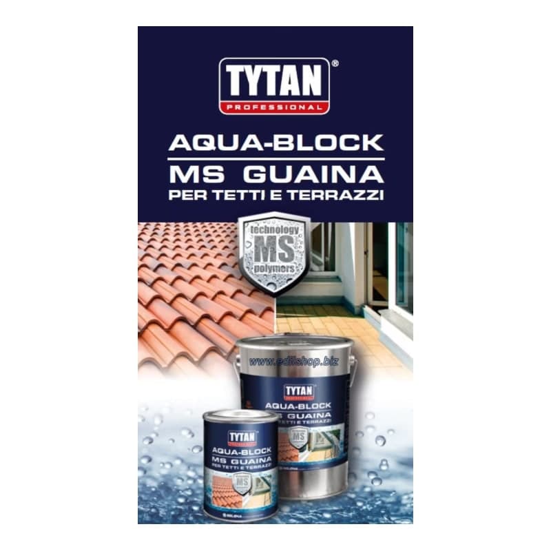 Guaina Liquida ai Polimeri Piscine AQUA-BLOCK MS GUAINA TYTAN Kg1 Bianco  Grigio - 6