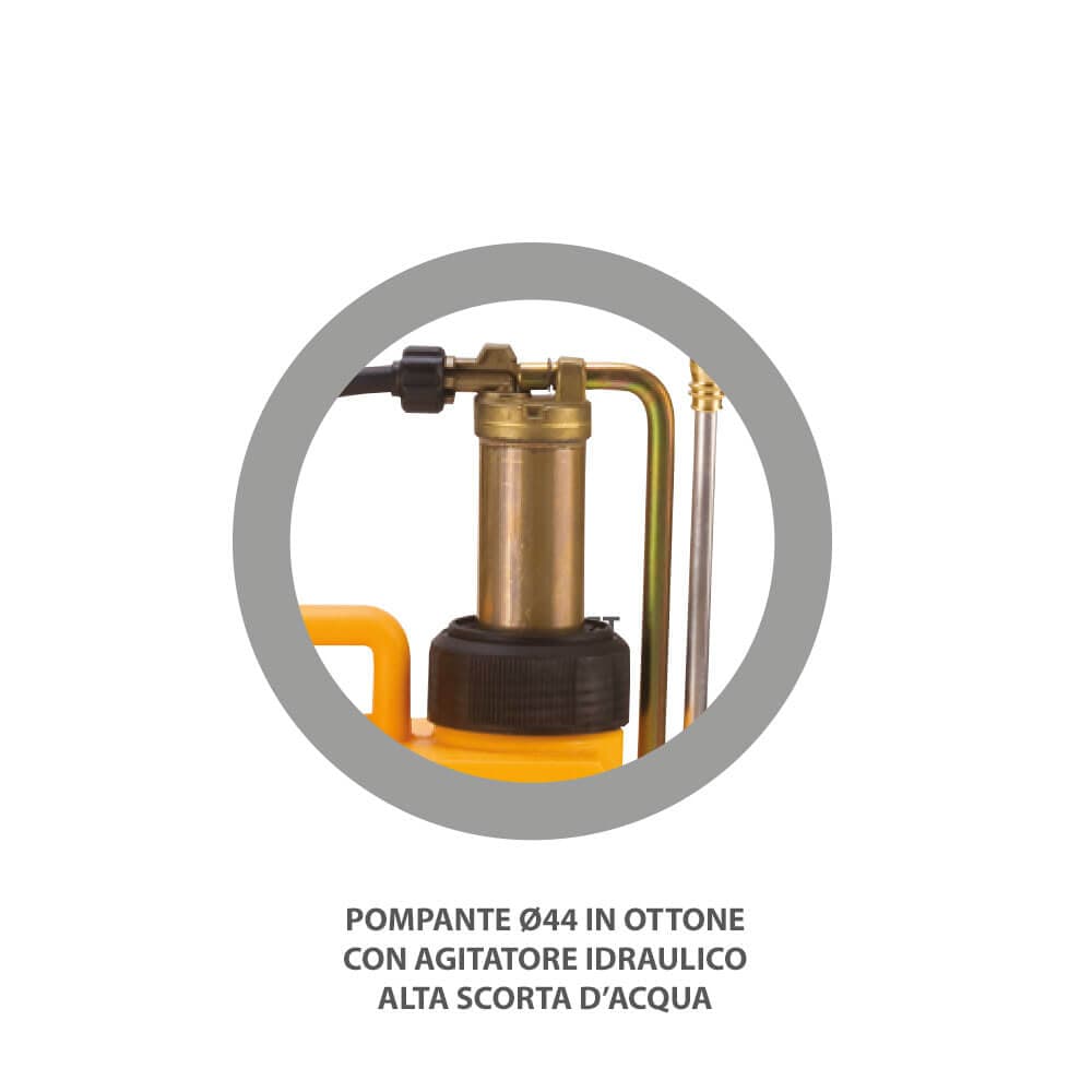 ORIGINALE VOLPI POMPA 12 Lt. A ZAINO/SPALLA IRRORATRICE A PRESSIONE 81SF OTTONE - 4