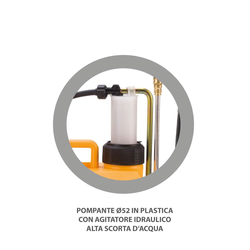 ORIGINALE VOLPI POMPA A ZAINO SPALLA LT 16 VBlack Komfort  Plastica Lancia allum - 2