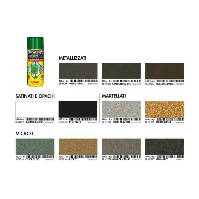 Vernice Spray Fernovus Saratoga Smalto antiruggine vari colori bomboletta 400 ml - 6