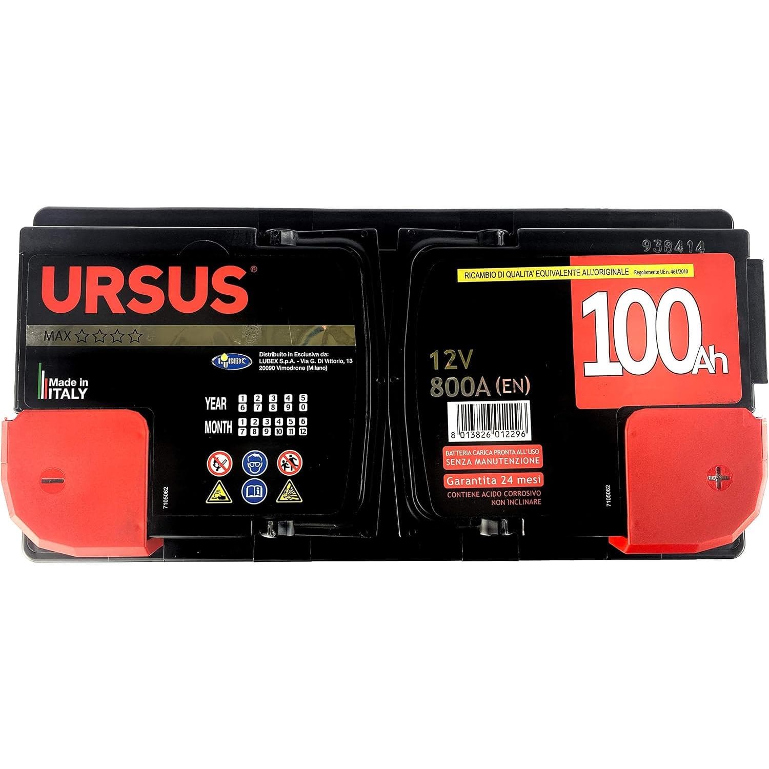 Batteria Auto 12V 100Ah URSUS MAX 100 Ah LUBEX Pronta all'uso - 3