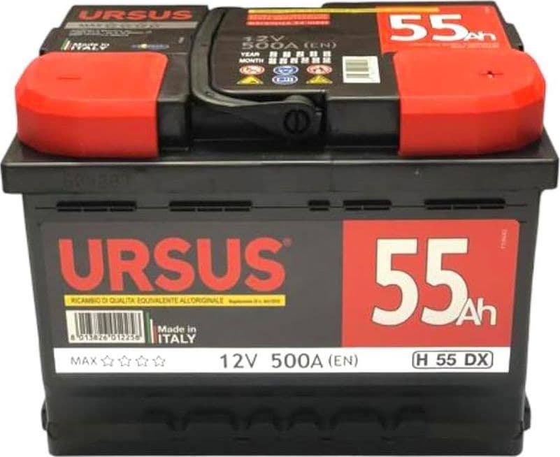 Batteria Auto 12V 55Ah URSUS MAX 55 Ah Polo DX LUBEX pronto all'uso - 2