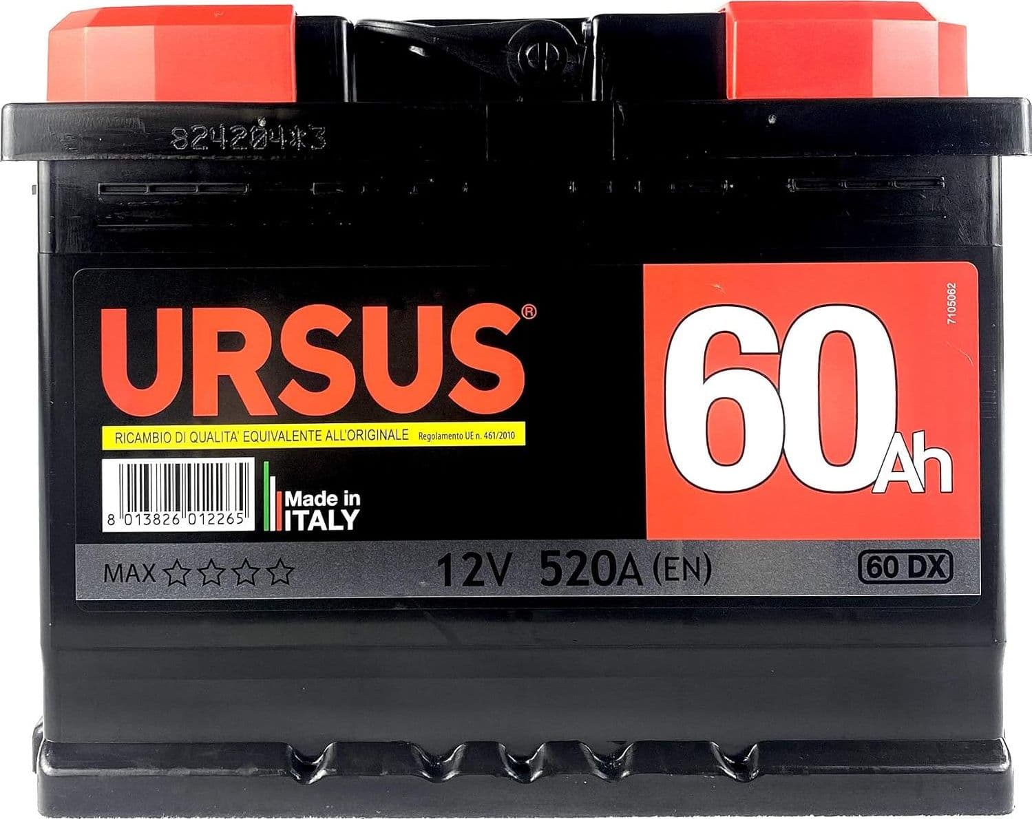 Batteria Auto 12V 60Ah URSUS MAX 60 Ah Polo DX LUBEX pronta all'uso - 4