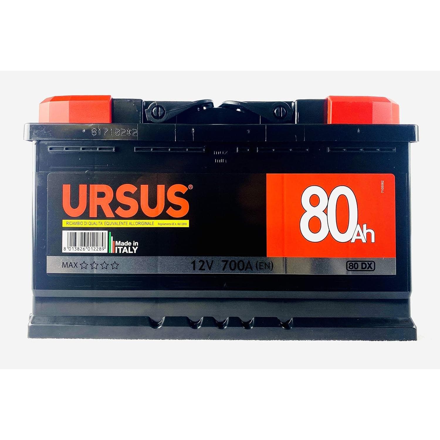 Batteria Auto 12V 80Ah URSUS MAX 80 Ah Polo DX LUBEX pronta all'uso - 4
