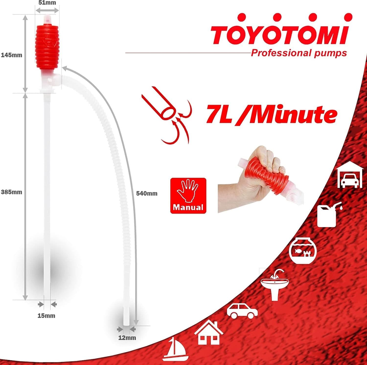 Toyotomi Pompa Manuale Adatta Per Travasare Ogni Liquido Fino A 20lt Al Minuto - 2