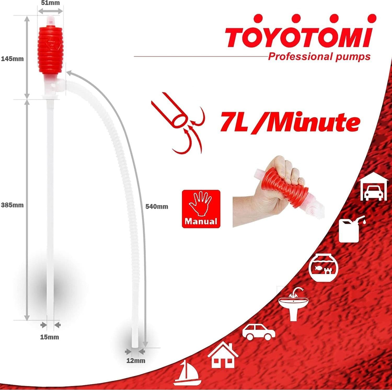 Toyotomi Pompa Manuale Adatta Per Travasare Ogni Liquido Fino A 20lt Al Minuto - 7