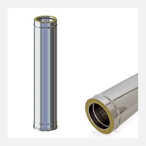 CANNA FUMARIA TUBO DOPPIA PARETE COIBENTATO ACCIAIO INOX PER ESTERNO DM 100-150 - 18