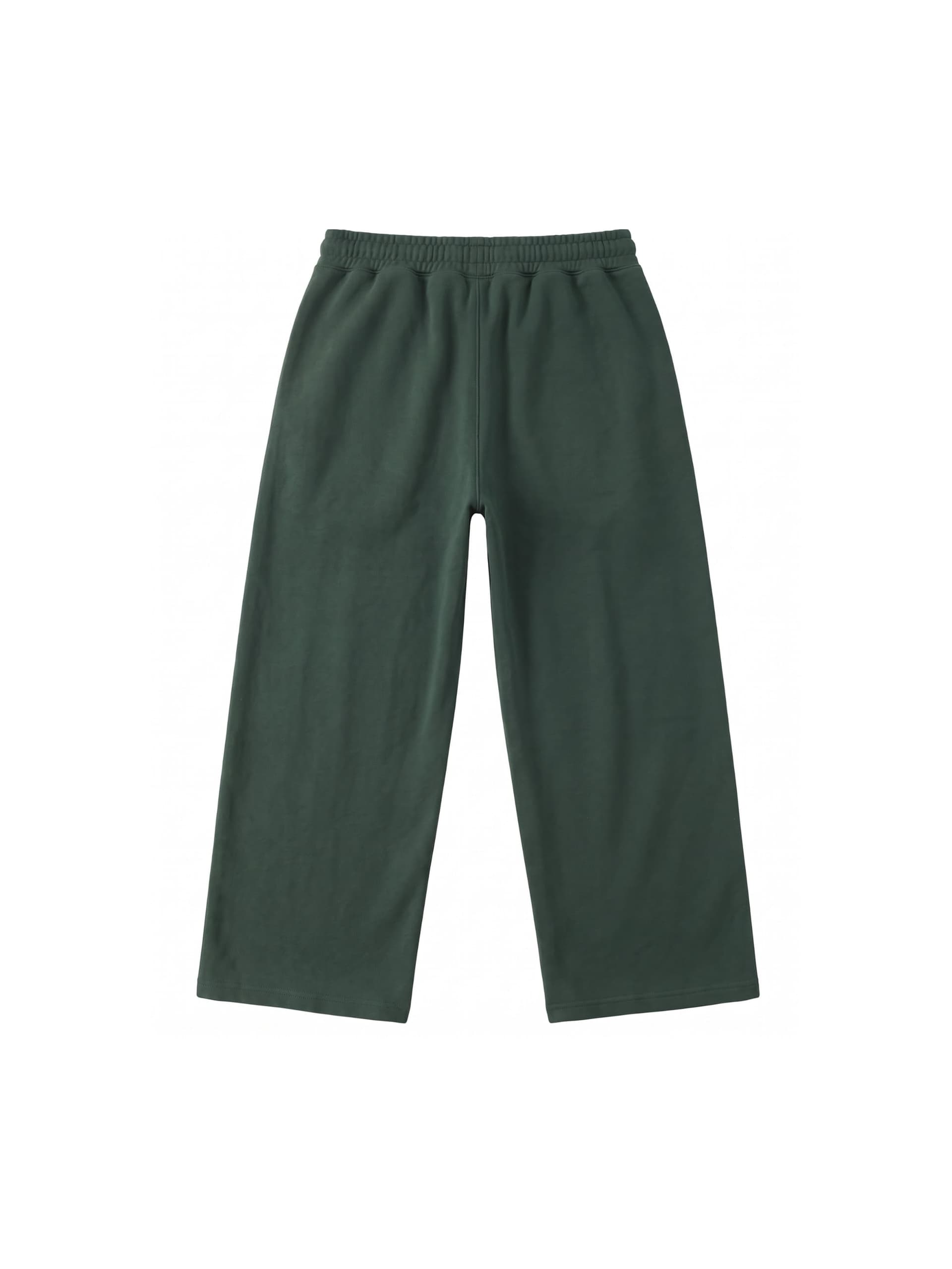 Pantalone Tuta Felpato Verde Foresta Gamba Dritta a Palazzo - 2