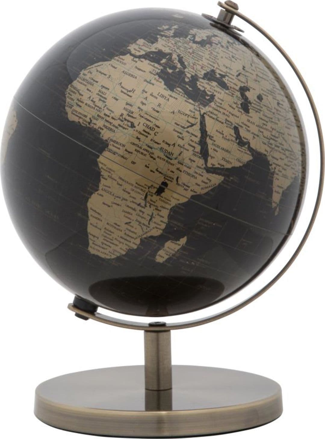 Mappamondo girevole con base in metallo per decorazione interni – Bronzo, Ø 20 x 28 cm – Mauro Ferretti Srl