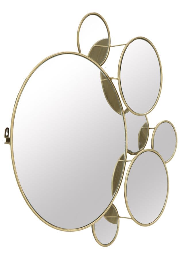 Specchi da parete rotondi in ferro color oro per bagni e camere da letto in Specchi da parete Decor Space - Altamura, commercioVirtuoso.it