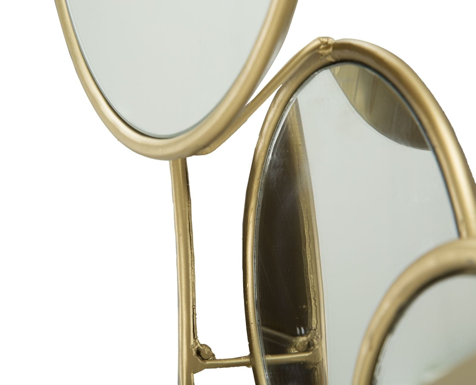 Specchi da parete rotondi in ferro color oro per bagni e camere da letto in Specchi da parete Decor Space - Altamura, commercioVirtuoso.it