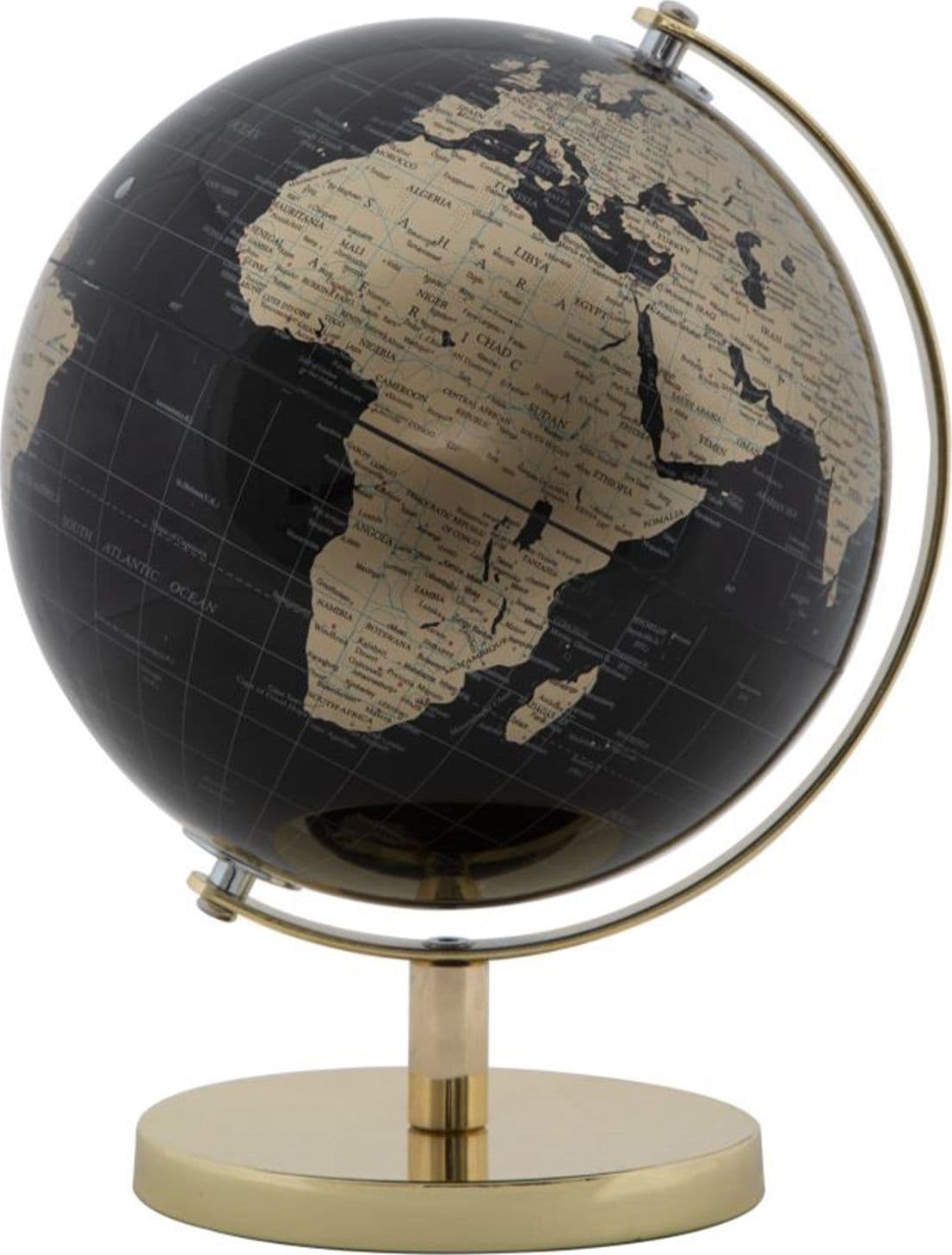 Mappamondo girevole con base in metallo per decorazione interni – Oro, Ø 20 x 28 cm – Mauro Ferretti Srl