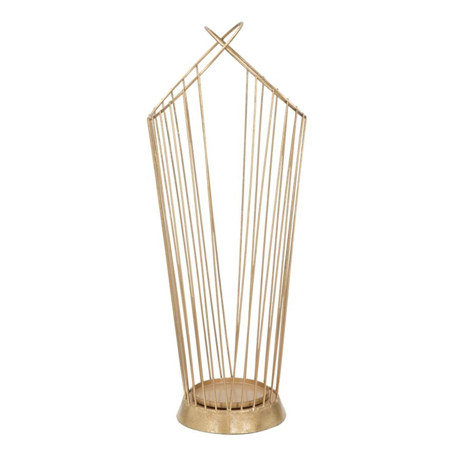 Porta ombrelli struttura in ferro color oro per interni - 11