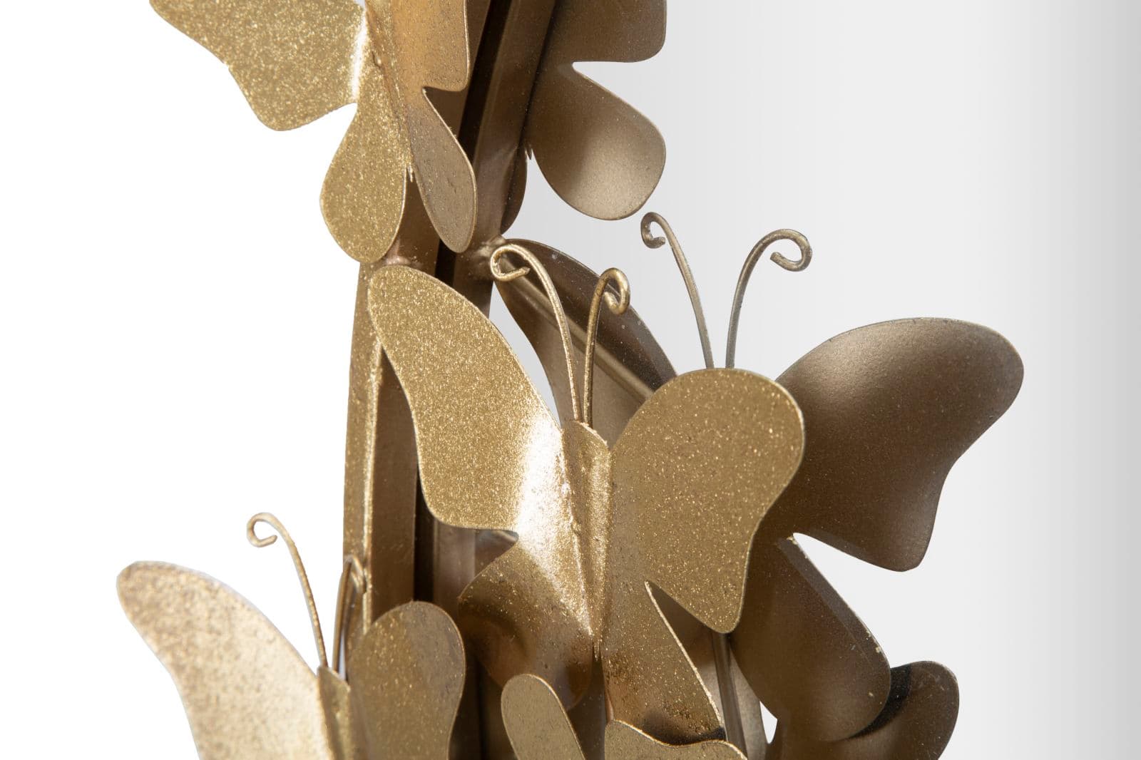 Specchio da parete con farfalle in ferro color oro per bagni e camere da letto in Specchi da parete Decor Space - Altamura, commercioVirtuoso.it