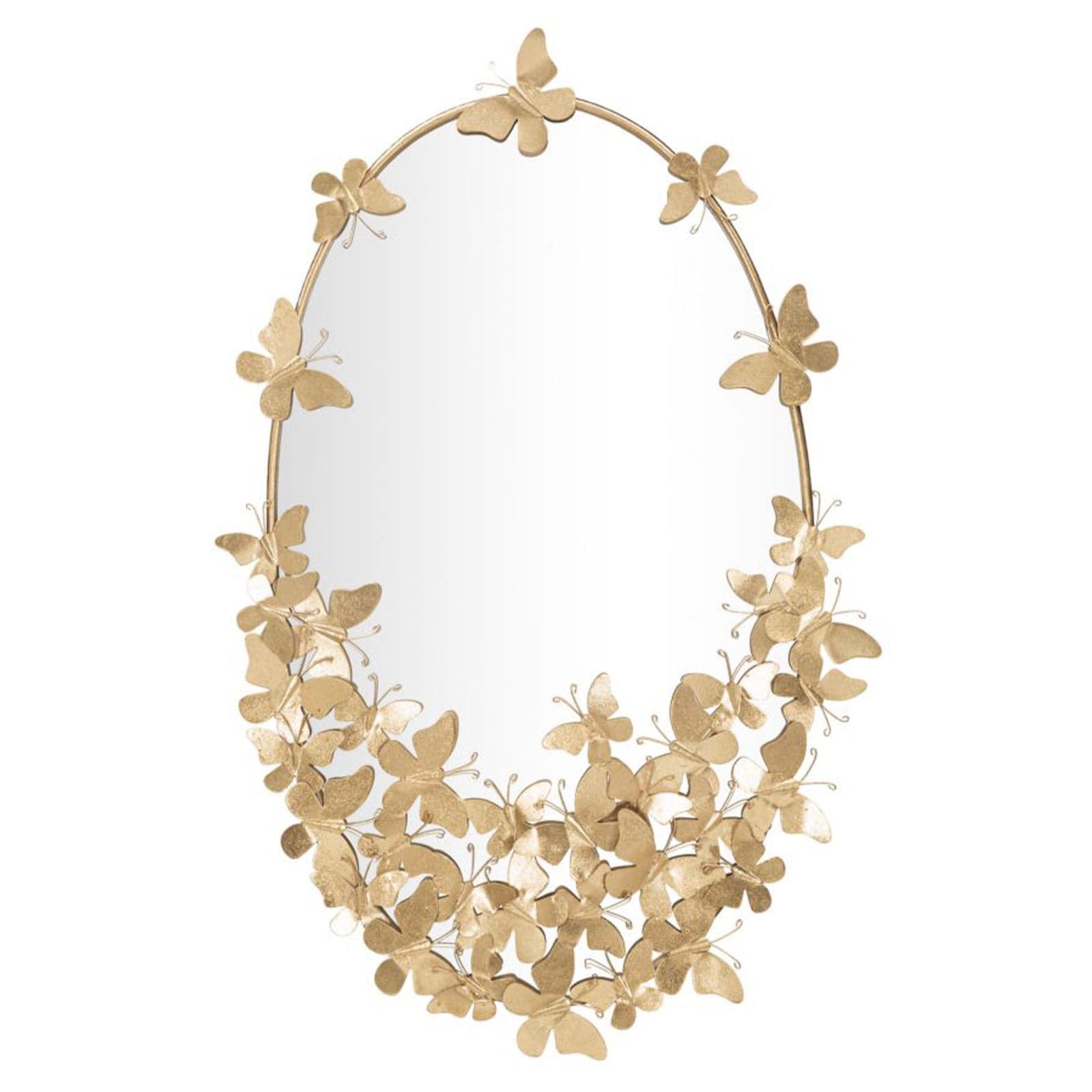Specchio da parete farfalle in ferro color oro per bagni e camere da letto in Specchi da parete Decor Space - Altamura, commercioVirtuoso.it