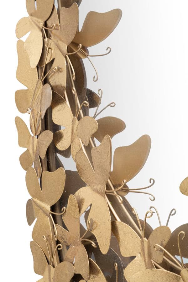 Specchio da parete farfalle in ferro color oro per bagni e camere da letto in Specchi da parete Decor Space - Altamura, commercioVirtuoso.it