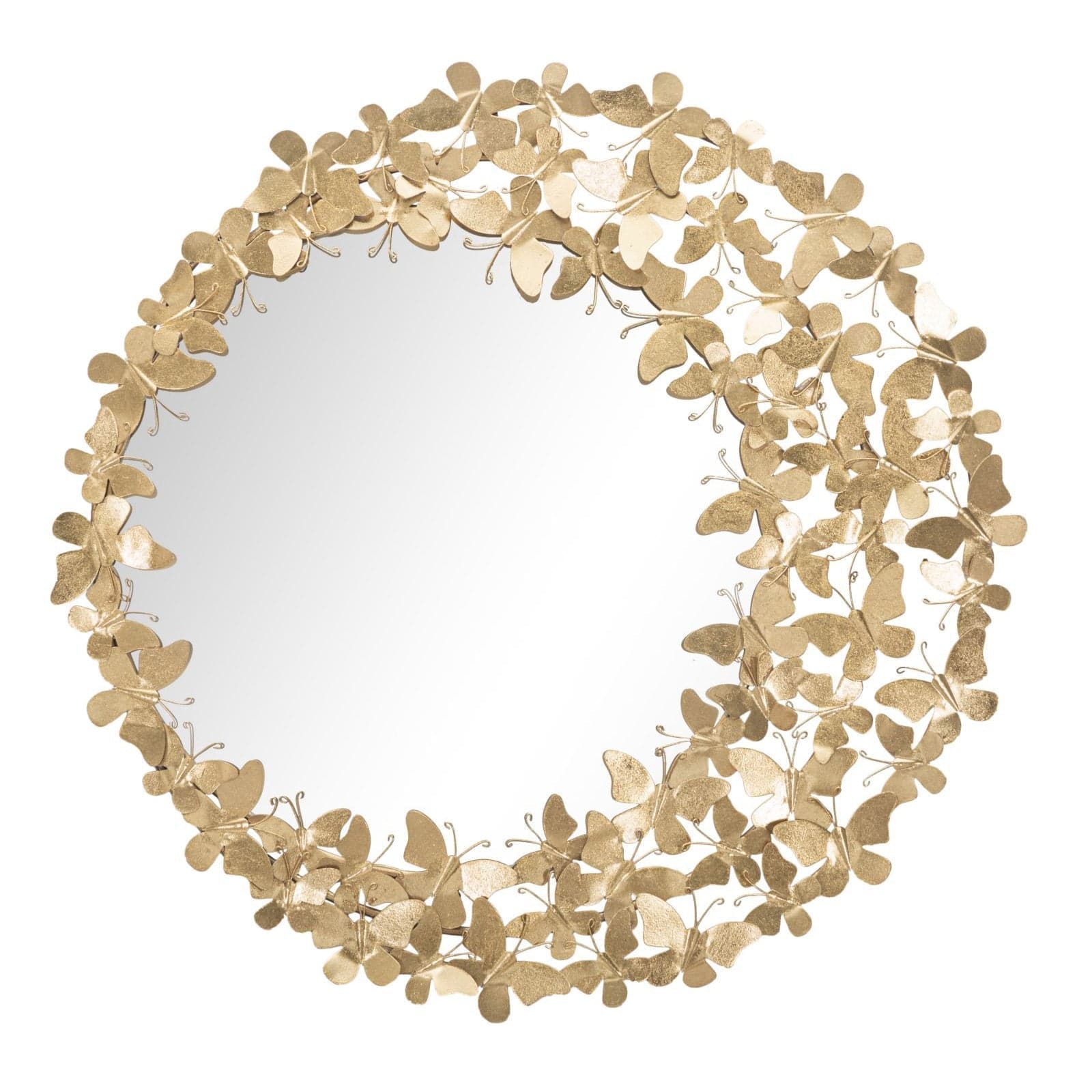 Specchio da parete farfalle in ferro color oro per bagni e camere da letto in Specchi da parete Decor Space - Altamura, commercioVirtuoso.it