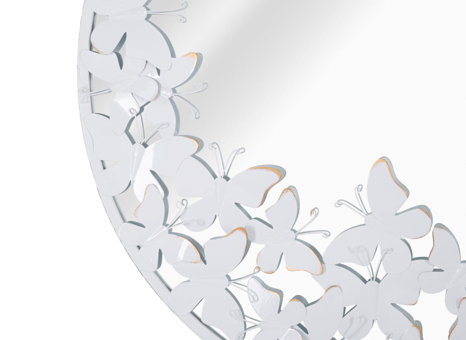 Specchio da parete farfalle in ferro color bianco per bagni e camere da letto in Specchi da parete Decor Space - Altamura, commercioVirtuoso.it