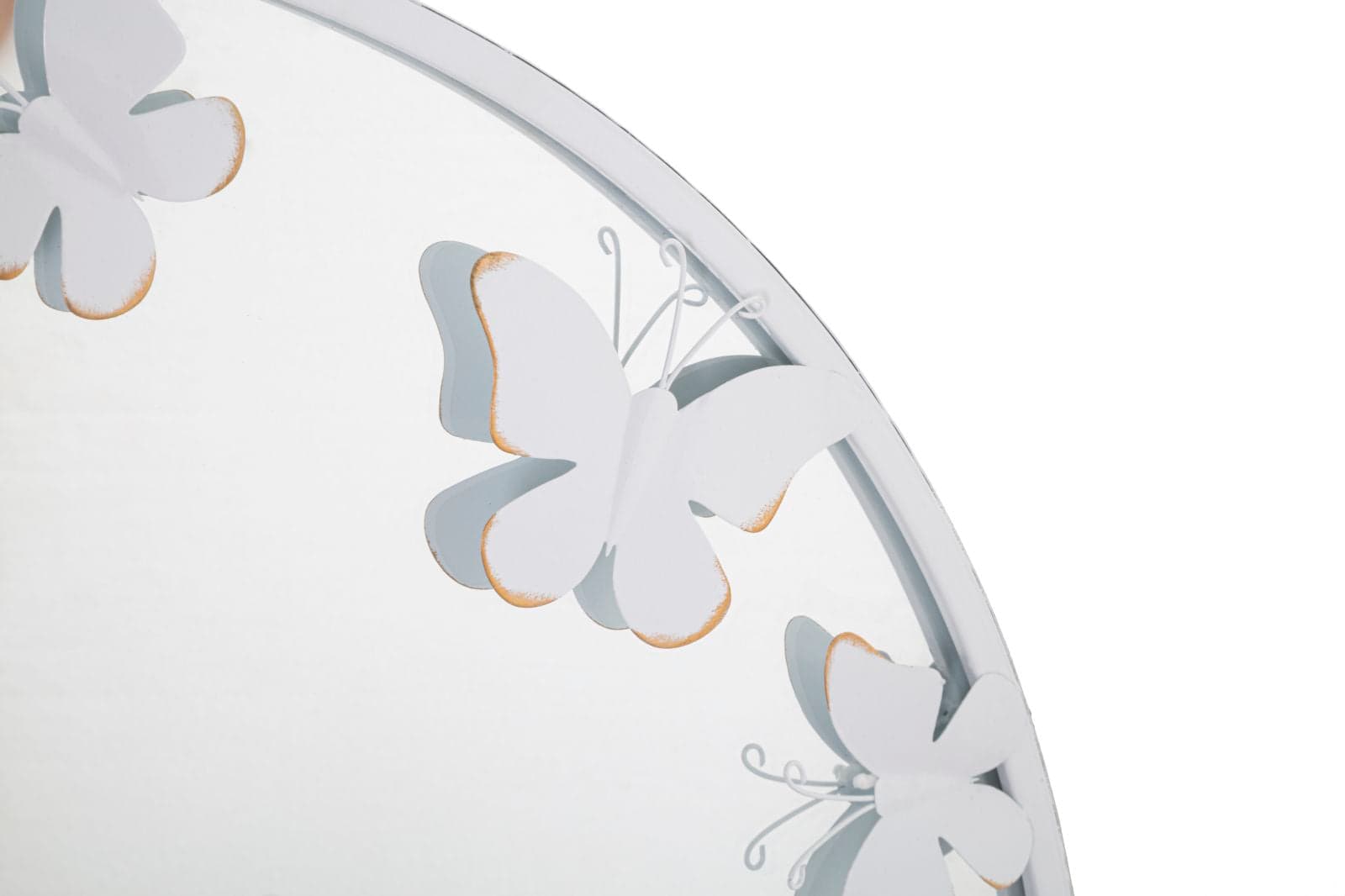 Specchio da parete farfalle in ferro color bianco per bagni e camere da letto in Specchi da parete Decor Space - Altamura, commercioVirtuoso.it