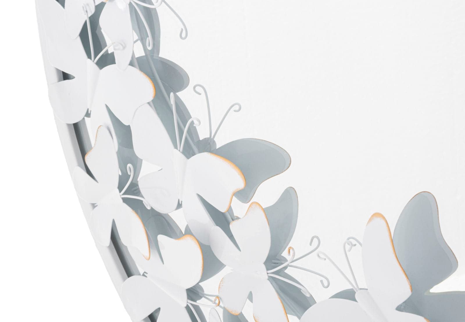 Specchio da parete farfalle in ferro color bianco per bagni e camere da letto in Specchi da parete Decor Space - Altamura, commercioVirtuoso.it