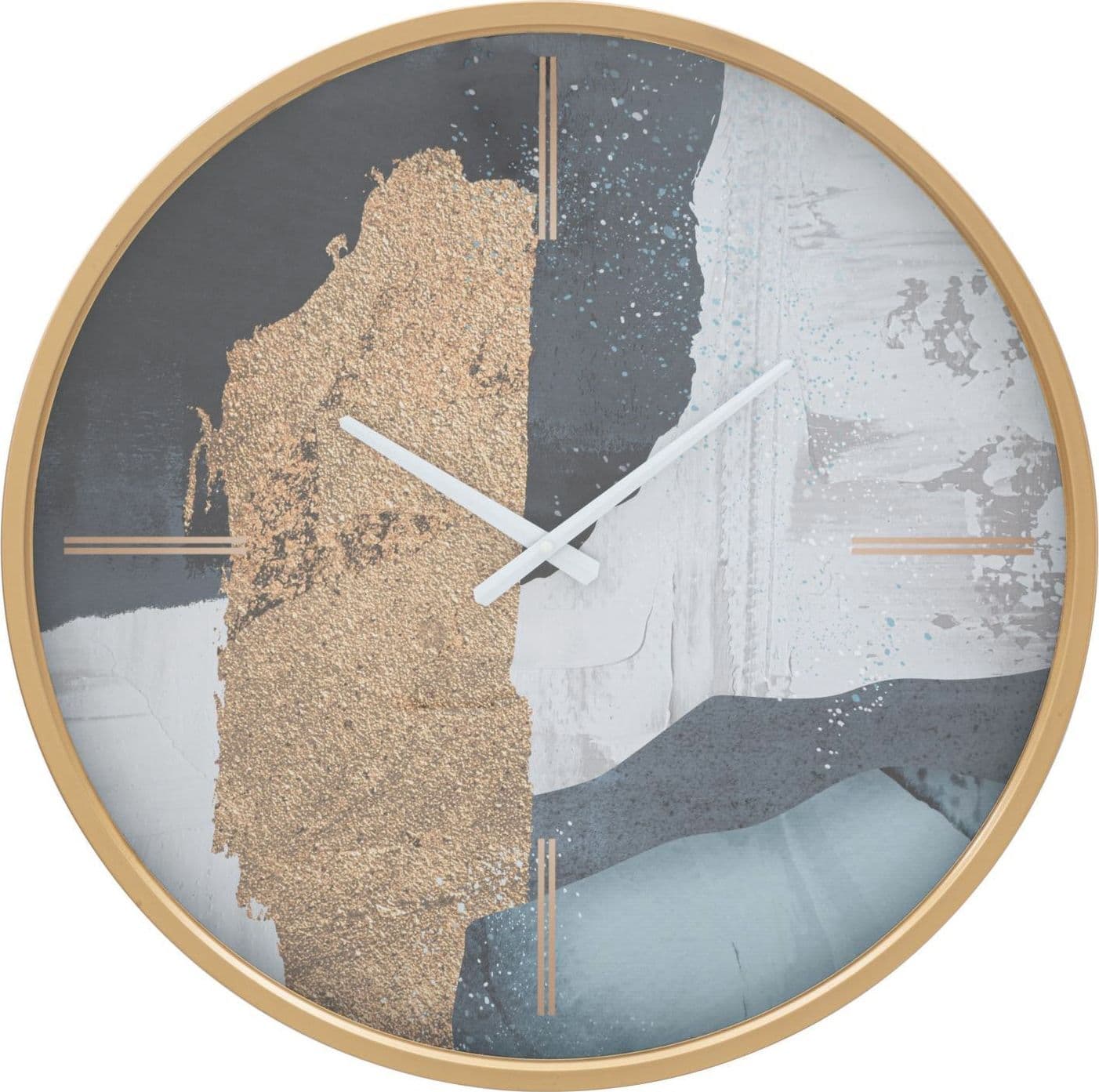 Orologio da parete in ferro, legno MDF e vetro per salotto e cucina – Con sfumature blu – Mauro Ferretti Srl – rustico