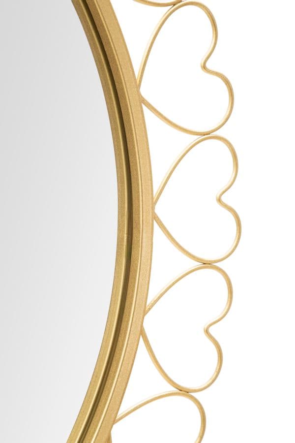 Specchio da parete cuori in ferro color oro per bagni e camere da letto in Specchi da parete Decor Space - Altamura, commercioVirtuoso.it