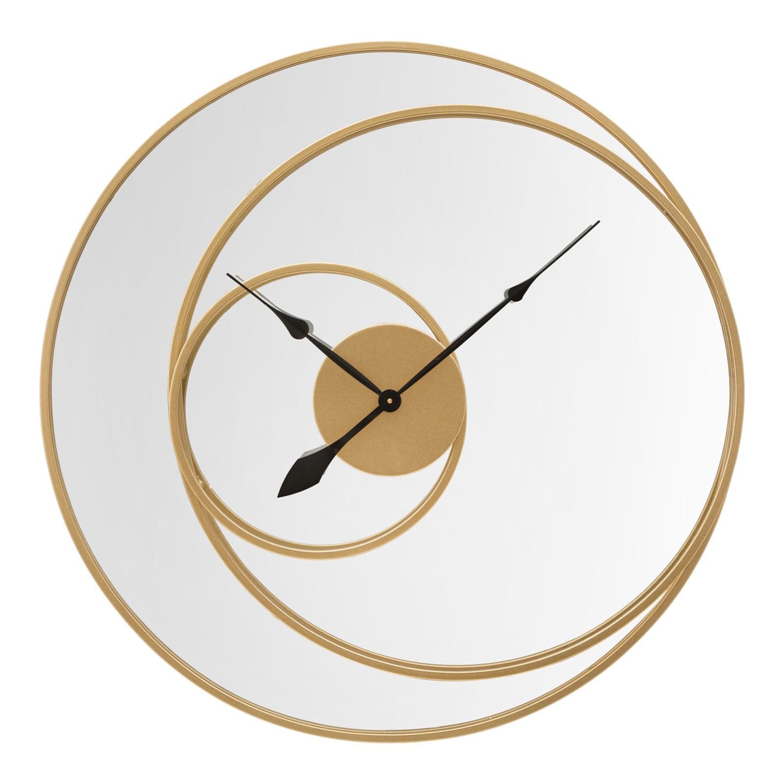 Specchio da parete con orologio color oro per bagni e camere da letto in Specchi da parete Decor Space - Altamura, commercioVirtuoso.it