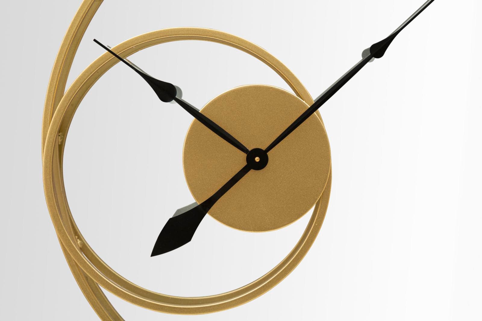 Specchio da parete con orologio color oro per bagni e camere da letto in Specchi da parete Decor Space - Altamura, commercioVirtuoso.it