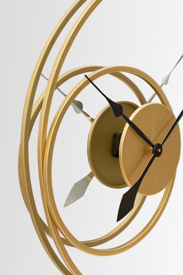 Specchio da parete con orologio color oro per bagni e camere da letto in Specchi da parete Decor Space - Altamura, commercioVirtuoso.it